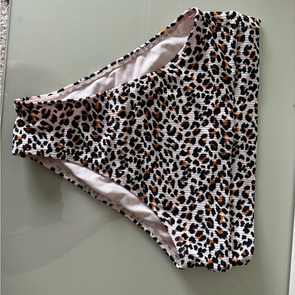 Leopard Print High-Waisted Bikini Bottoms